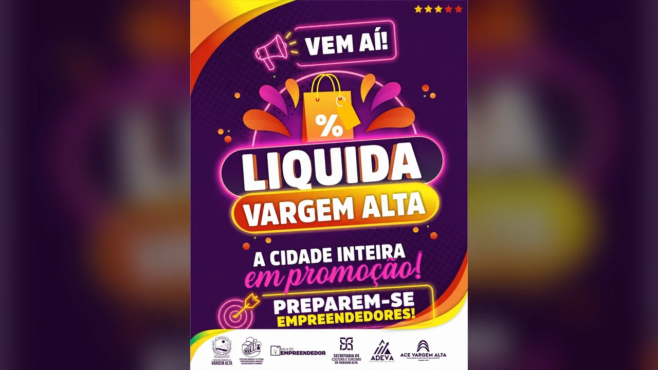 Cartaz oficial da campanha Liquida Vargem Alta, com apoio da Prefeitura, ACE e ADEVA